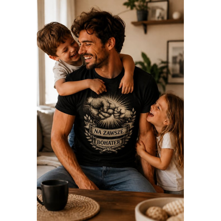 T-shirt Koszulka dla Taty | Prezent na Dzień Taty, urodziny i święta -   Na zawsze bohater