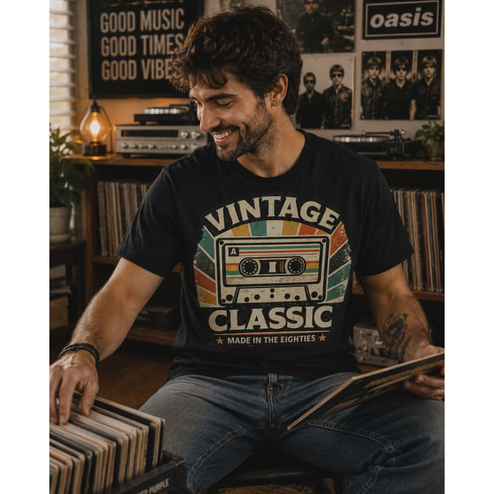 T-shirt Koszulka | Prezent na urodziny i święta - Vintage classic. Made in the eighties (Cassette)