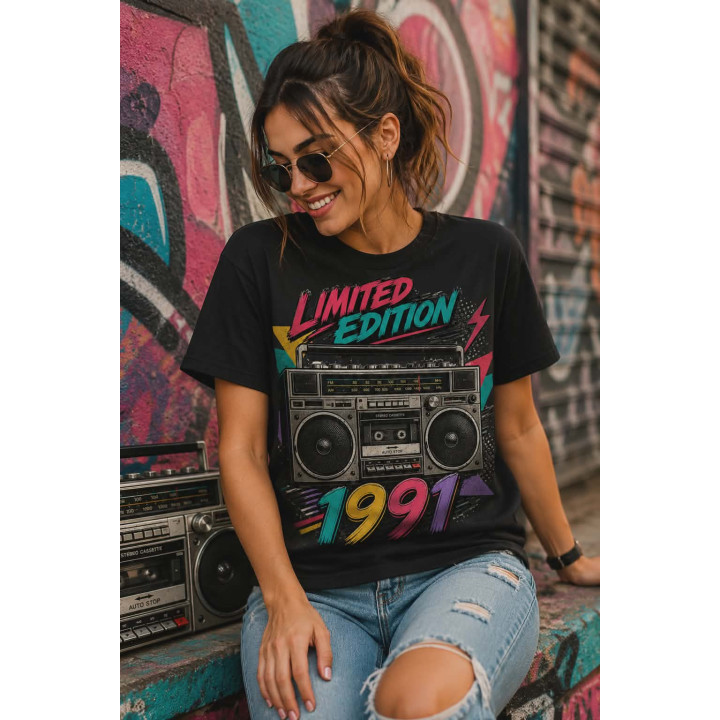 T-shirt Koszulka | Prezent na urodziny i święta - Limited Edition 1991 (Boombox)
