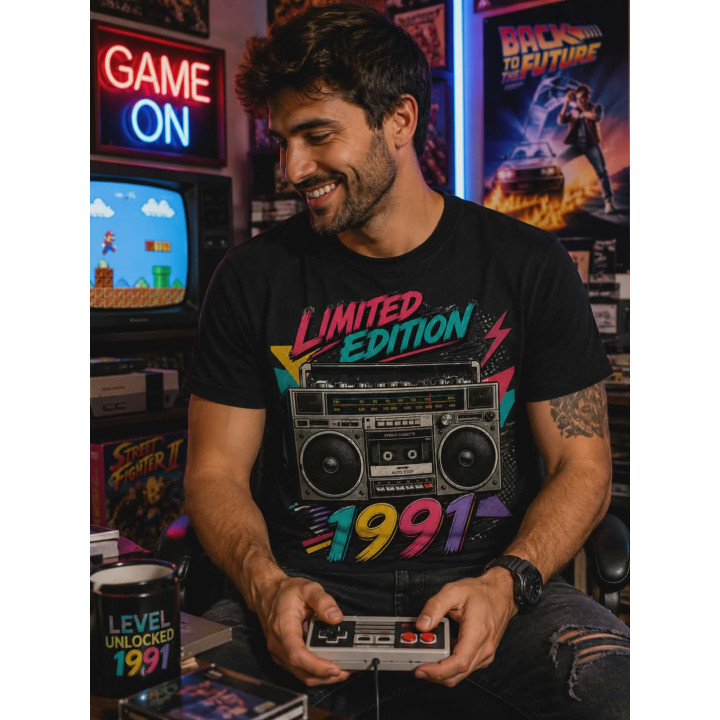T-shirt Koszulka | Prezent na urodziny i święta - Limited Edition 1991 (Boombox)