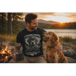 T-shirt Koszulka dla Taty | Prezent na Dzień Taty, urodziny i święta - I work hard so my dog can have a better life