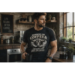 T-shirt Koszulka dla Taty | Prezent na Dzień Taty, urodziny i święta -  Running on coffe & bad decisions