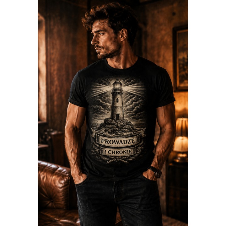 T-Shirt Koszulka Dla Taty | Prezent Na Dzień Taty, Urodziny I Święta -   Prowadzę i chronię 